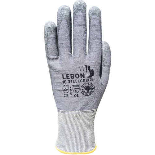 Steelgrip Cut Resistant Gloves, Size Medium, 13 Gauge, Polyurethane Coated, Stainless Steel Shell, ASTM ANSI Level A5