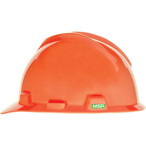 V-Gard® Slotted Hard Hat, Ratchet Suspension, High Visibility Orange