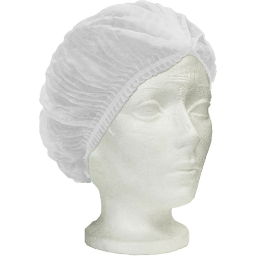 Ronco Care™ Pleated Bouffant Cap, Polypropylene, 24", White