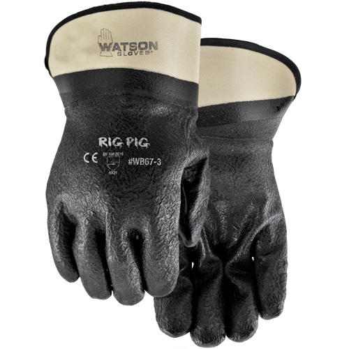 Rig Pig Gloves, One Size, PVC/Nitrile Coating, Jersey Shell