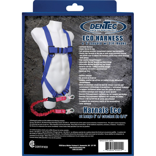 Eco Harness with Lanyard, CSA Certified, Class A, 310 lbs. Cap.