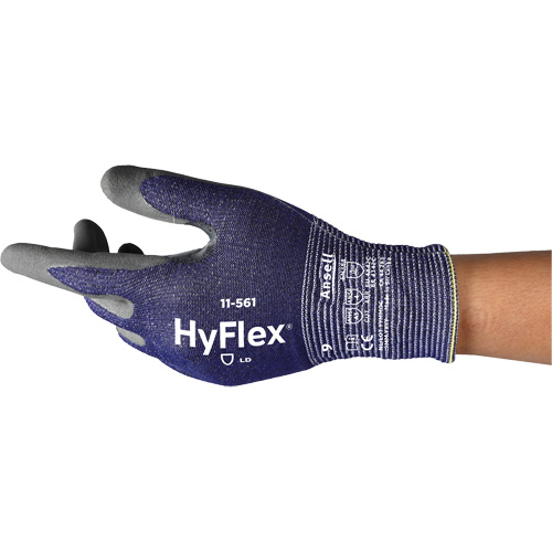 HyFlex® 11-561 Cut Resistant Gloves, Size 5, 15 Gauge, Nitrile Coated, Intercept™ Shell, ASTM ANSI Level A3/EN 388 Level C