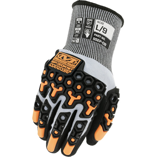 SpeedKnit™ M-Pact® Cut-Resistant Impact Gloves, Size Large/9, 18 Gauge, Nitrile Coated, HPPE/Tungsten Shell, ASTM ANSI Level A5/EN 388 Level E