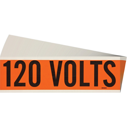 "120 Volts" Conduit & Voltage Labels, 2-1/4" x 9", Cloth/Vinyl, English