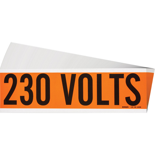 "230 Volts" Conduit & Voltage Labels, 2-1/4" x 9", Cloth/Vinyl, English
