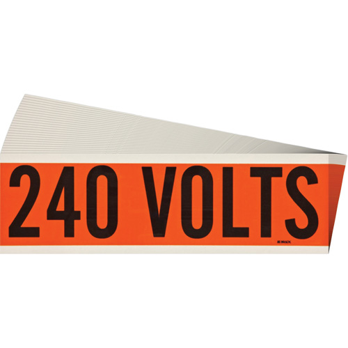 "240 Volts" Conduit & Voltage Labels, 2-1/4" x 9", Cloth/Vinyl, English