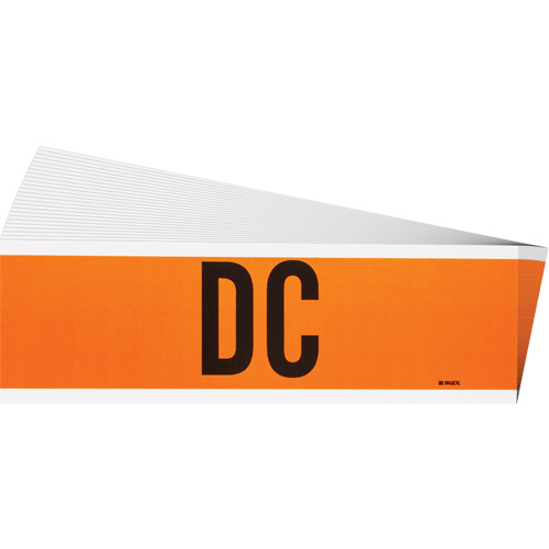 "DC" Conduit & Voltage Labels, 2-1/4" x 9", Cloth/Vinyl, English