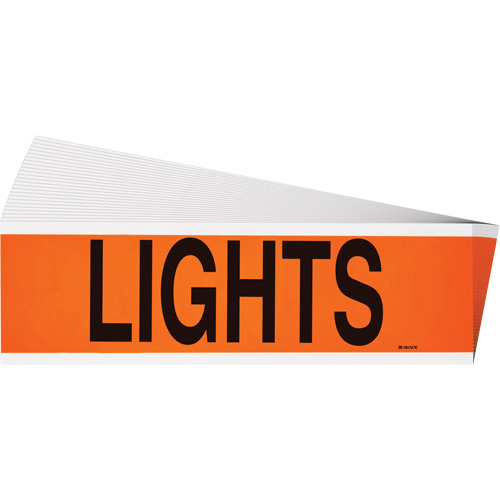 "Lights" Conduit & Voltage Labels, 2-1/4" x 9", Cloth/Vinyl, English