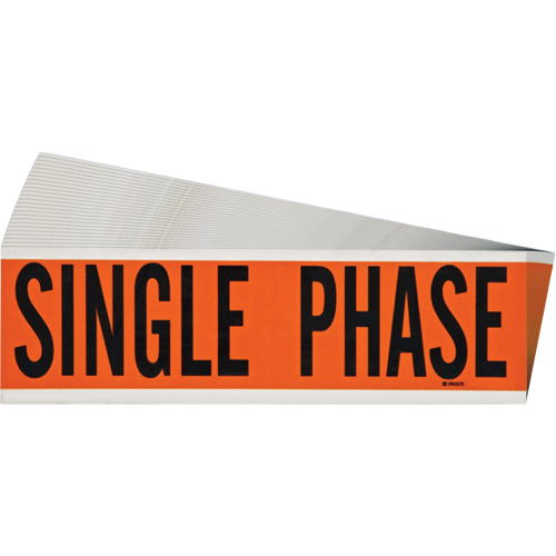 "Single Phase" Conduit & Voltage Labels, 2-1/4" x 9", Cloth/Vinyl, English