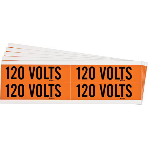 "120 Volts" Conduit & Voltage Labels, 1-1/8" x 4-1/8", Cloth/Vinyl, English
