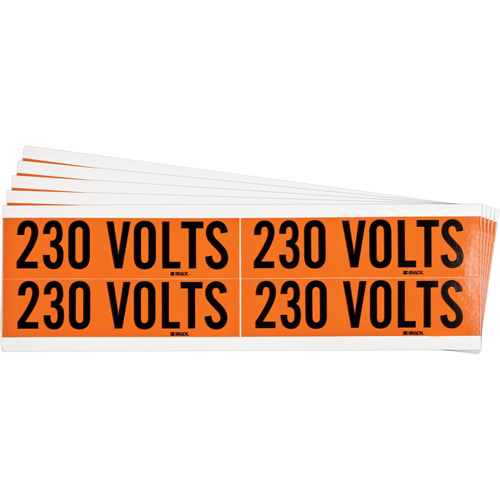 "230 Volts" Conduit & Voltage Labels, 1-1/8" x 4-1/8", Cloth/Vinyl, English