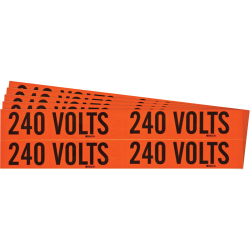 "240 Volts" Conduit & Voltage Labels, 1-1/8" x 4-1/8", Cloth/Vinyl, English