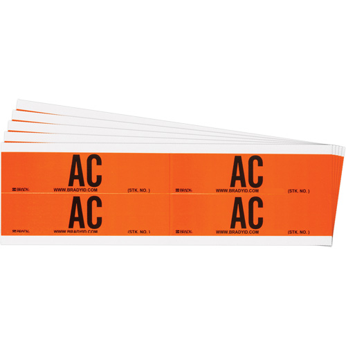 "AC" Conduit & Voltage Labels, 1-1/8" x 4-1/8", Cloth/Vinyl, English