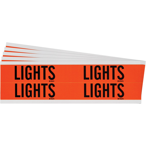"Lights" Conduit & Voltage Labels, 1-1/8" x 4-1/8", Cloth/Vinyl, English
