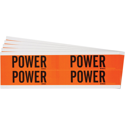 "Power" Conduit & Voltage Labels, 1-1/8" x 4-1/8", Cloth/Vinyl, English