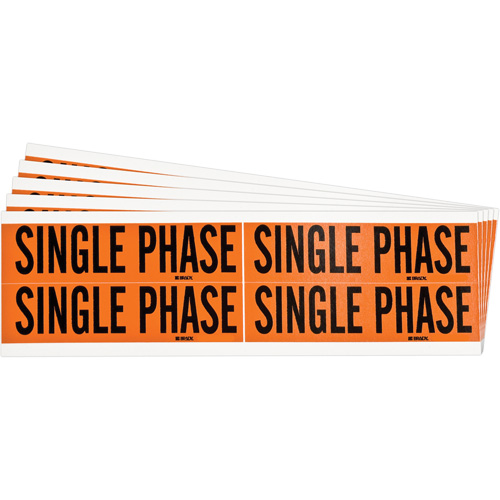 "Single Phase" Conduit & Voltage Labels, 1-1/8" x 4-1/8", Cloth/Vinyl, English