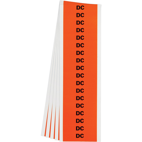 "DC" Conduit & Voltage Labels, 1/2" x 2-1/4", Cloth/Vinyl, English