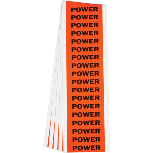"Power" Conduit & Voltage Labels, 1/2" x 2-1/4", Cloth/Vinyl, English