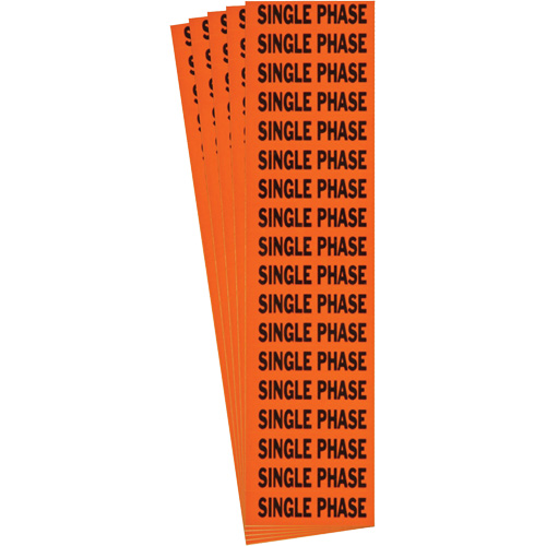 "Single Phase" Conduit & Voltage Labels, 1/2" x 2-1/4", Cloth/Vinyl, English