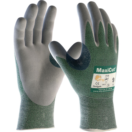 ATG MaxiCut® Engineered Yarn Cut Resistant Gloves, Size Large, 15 Gauge, Nitrile Coated, Engineered Yarn Shell, ASTM ANSI Level A2/EN 388 Level 3/EN 388 Level B