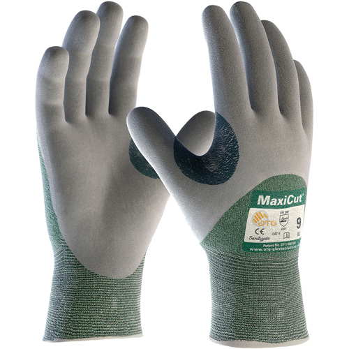 ATG MaxiCut® Engineered Yarn Cut Resistant Gloves, Size Large, 15 Gauge, Nitrile Coated, Engineered Yarn Shell, ASTM ANSI Level A2/EN 388 Level 3/EN 388 Level B
