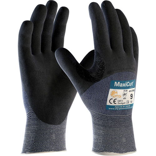 ATG MaxiCut® Ultra™ Seamless Knit Cut Resistant Gloves, Size Large, 15 Gauge, Nitrile Coated, Engineered Yarn Shell, ASTM ANSI Level A3/EN 388 Level 5/EN 388 Level C