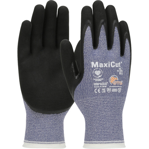 ATG MaxiCut® Oil Cut-Resistant Gloves, Size Large, 15 Gauge, Nitrile Coated, Engineered Yarn Shell, ASTM ANSI Level A3/EN 388 Level 4/EN 388 Level C