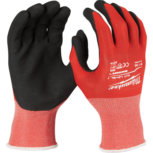 Cut Resistant Gloves, Size Small, Nitrile Coated, Nylon/Lycra® Shell, ASTM ANSI Level A1/EN 388 Level 1