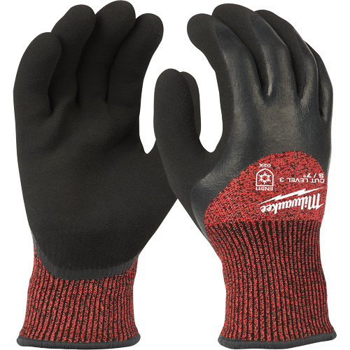 Winter Cut-Resistant Gloves, Size 2X-Large, 15 Gauge, Rubber Latex Coated, ANSI/ISEA 105 Level 3