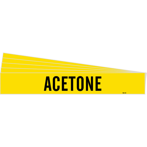 "Acetone" Pipe Marker, Self-Adhesive, 4" H x 24" W, Black on Yellow