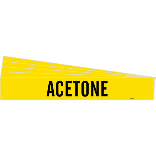 "Acetone" Pipe Marker, Self-Adhesive, 2-1/4" H x 14" W, Black on Yellow