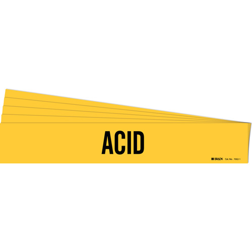 "Acid" Pipe Marker, Self-Adhesive, 2-1/4" H x 14" W, Black on Yellow