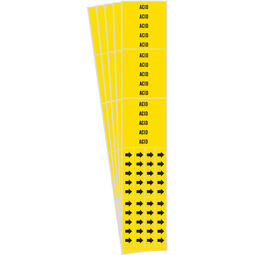"Acid" Pipe Marker, Self-Adhesive, 2-1/4" H x 2-3/4" W, Black on Yellow