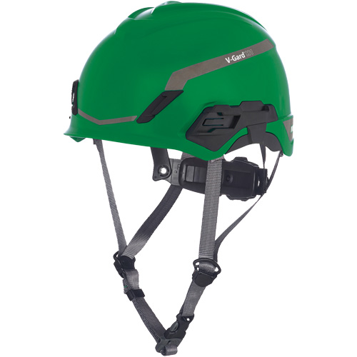 V-Gard® H1 Bivent Safety Helmet, Non-Vented, Ratchet, Green - Safety Helmets - SHA183