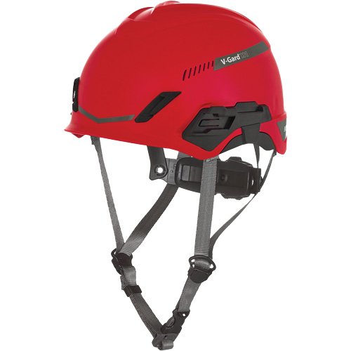 V-Gard® H1 Safety Helmet, Vented, Ratchet, Red