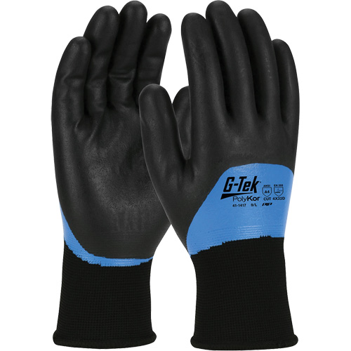 G-Tek® PolyKor® Insulated Cut-Resistant Glove, Size Small, 15 Gauge, Nitrile Coated, Engineered Yarn Shell, ANSI/ISEA 105 Level 4
