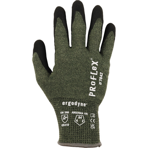 Proflex 7042 Cut-Resistant Gloves, Size 2X-Large/Men's, 18 Gauge, Nitrile Coated, Aramid Shell, ASTM ANSI Level A4/EN 388 Level D