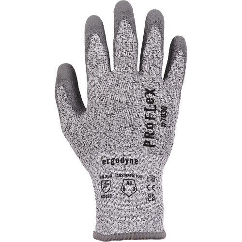 ProFlex 7030 Cut-Resistant Gloves, Size Small/Men's, 13 Gauge, Polyurethane Coated, Nylon/HPPE/Spandex Shell, ASTM ANSI Level A3/EN 388 Level C