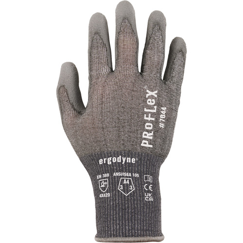 ProFlex 7025 Cut-Resistant Gloves, Size X-Large/Men's, 18 Gauge, Polyurethane Coated, Nylon/HPPE/Spandex Shell, ASTM ANSI Level A2/EN 388 Level B
