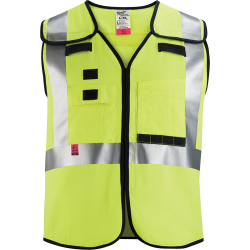 Breakaway Mesh Safety Vest, Black/High Visibility Lime-Yellow, Medium/Small, CSA Z96 Class 2 - Level FR