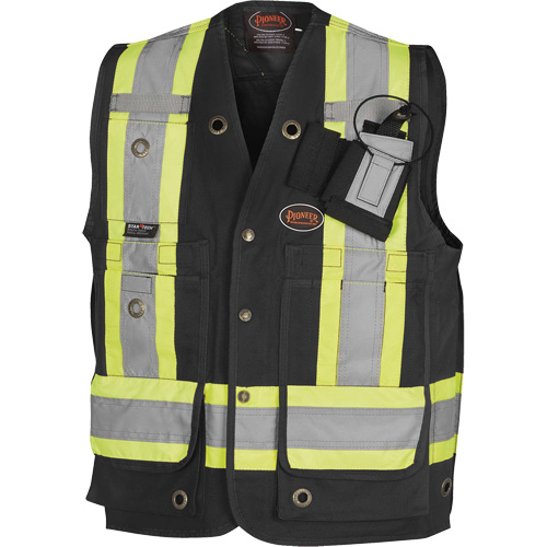 Surveyor/Supervisor's Vest, Black, Small, Cotton, CSA Z96 Class 1 - Level 2