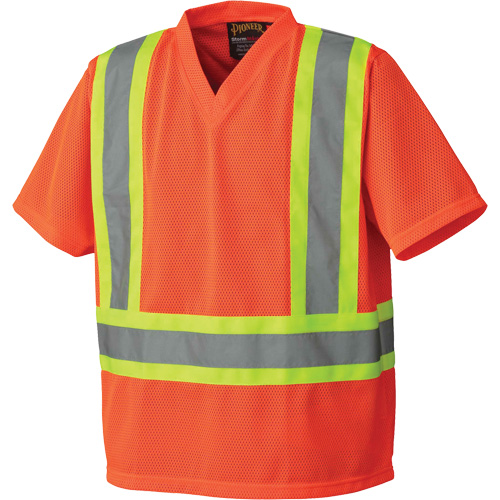Safety T-Shirt, Polyester, Small, High Visibility Orange