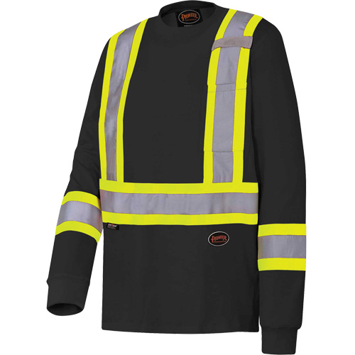 Long-Sleeved Safety Shirt, Cotton, X-Small, Black