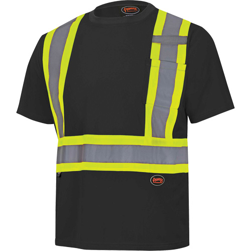 Bird's-Eye Safety Shirt, Polyester, X-Small, Black