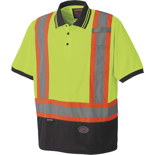 Bird's-Eye Safety Polo Shirt, Polyester, X-Small, High Visibility Lime-Yellow