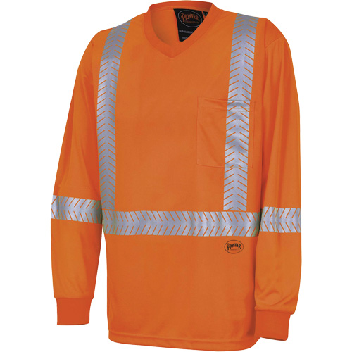 Ultra-Cool Ultra-Breathable Long-Sleeved Safety Shirt, X-Small, High Visibility Orange