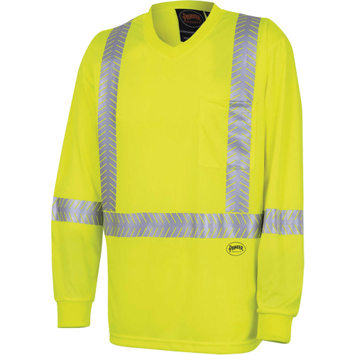 Ultra-Cool Ultra-Breathable Long-Sleeved Safety Shirt, X-Small, High Visibility Lime-Yellow