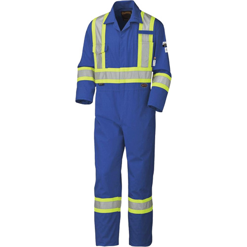 Flame-Gard® FR/Arc-Rated Coverall, Size 50, Royal Blue, 9.1 cal/cm²