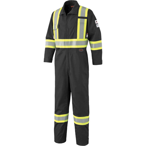 FR-Tech® Arc-Rated Coverall - Tall, Size 46, Black, 10 cal/cm²