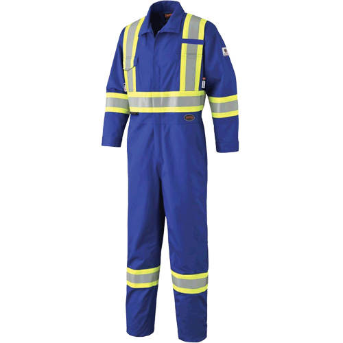 FR-Tech® Flame-Resistant Coverall with Leg Zippers, Size 36, Royal Blue, 9.7 cal/cm²